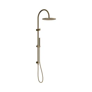 Mecca Twin Shower With Slim Hand Shower Tumbled Antique Brass by NERO, a Shower Heads & Mixers for sale on Style Sourcebook