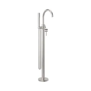 Mecca Round Freestanding Mixer With Hand Shower Brushed Nickel by NERO, a Shower Heads & Mixers for sale on Style Sourcebook