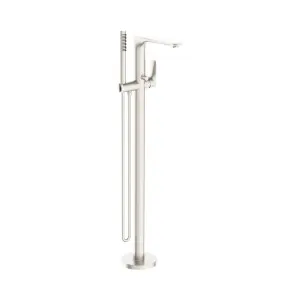 Bianca Freestanding Bath Mixer With Hand Shower Brushed Nickel by NERO, a Shower Heads & Mixers for sale on Style Sourcebook