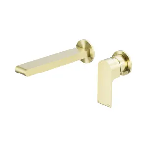 Bianca Wall Basin/Bath Mixer Separate Back Plate 187mm Brushed Gold by NERO, a Bathroom Taps & Mixers for sale on Style Sourcebook