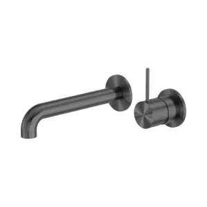 Mecca Wall Basin/Bath Mixer Separate Back Plate Handle Up 230mm Gun Metal by NERO, a Bathroom Taps & Mixers for sale on Style Sourcebook