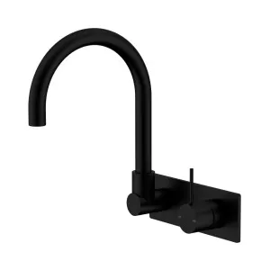 Mecca Wall Basin/Bath Mixer Swivel Spout Handle Up Matte Black by NERO, a Bathroom Taps & Mixers for sale on Style Sourcebook