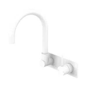 Mecca Wall Basin/Bath Mixer Swivel Spout Handle Up Matte White by NERO, a Bathroom Taps & Mixers for sale on Style Sourcebook