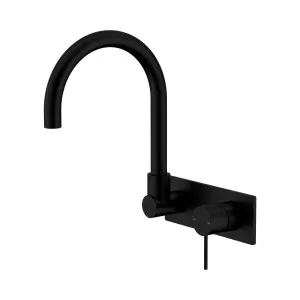 Mecca Wall Basin/Bath Mixer Swivel Spout Matte Black by NERO, a Bathroom Taps & Mixers for sale on Style Sourcebook