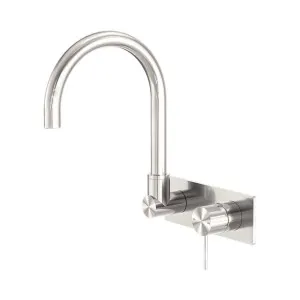 Mecca Wall Basin/Bath Mixer Swivel Spout Brushed Nickel by NERO, a Bathroom Taps & Mixers for sale on Style Sourcebook