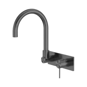 Mecca Wall Basin/Bath Mixer Swivel Spout Gun Metal by NERO, a Bathroom Taps & Mixers for sale on Style Sourcebook