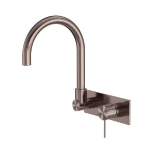 Mecca Wall Basin/Bath Mixer Swivel Spout Brushed Bronze by NERO, a Bathroom Taps & Mixers for sale on Style Sourcebook
