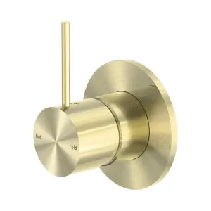 Mecca Shower Mixer Handle Up 80mm Plate Brushed Gold by NERO, a Shower Heads & Mixers for sale on Style Sourcebook