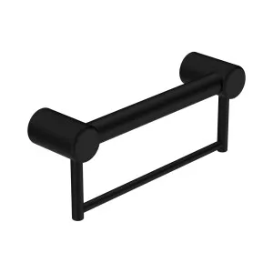 Mecca Care 32mm Grab Rail With Towel Holder 300mm Matte Black by NERO, a Accessible for sale on Style Sourcebook