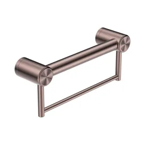 Mecca Care 32mm Grab Rail With Towel Holder 300mm Brushed Bronze by NERO, a Accessible for sale on Style Sourcebook