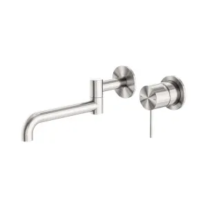 Mecca Wall Basin/Bath Mixer Swivel Spout 225mm Brushed Nickel by NERO, a Bathroom Taps & Mixers for sale on Style Sourcebook