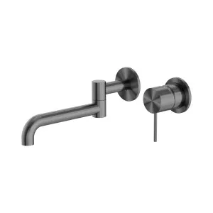 Mecca Wall Basin/Bath Mixer Swivel Spout 225mm Gun Metal by NERO, a Bathroom Taps & Mixers for sale on Style Sourcebook