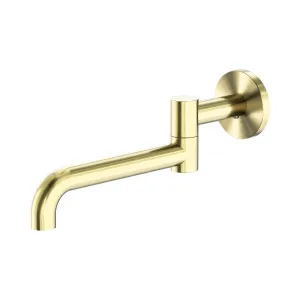 Mecca Wall Mounted Swivel Bath Spout Only 225mm Brushed Gold by NERO, a Bathroom Taps & Mixers for sale on Style Sourcebook