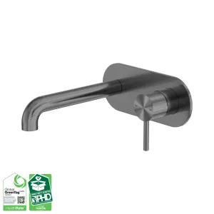 Zen SS316L Wall Basin/Bath Mixer 185mm Spout Graphite by NERO, a Bathroom Taps & Mixers for sale on Style Sourcebook