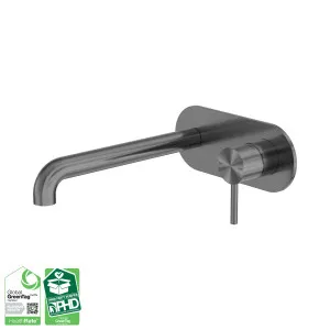 Zen SS316L Wall Basin/Bath Mixer 230mm Spout Graphite by NERO, a Bathroom Taps & Mixers for sale on Style Sourcebook