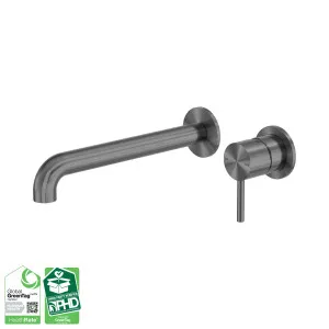 Zen SS316L Wall Basin/Bath Mixer Separate Back Plate 230mm Spout Graphite by NERO, a Bathroom Taps & Mixers for sale on Style Sourcebook