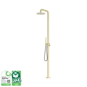 Zen SS316L Outdoor Freestanding Shower Column Brushed Gold by NERO, a Shower Heads & Mixers for sale on Style Sourcebook