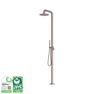 Zen SS316L Outdoor Freestanding Shower Column Brushed Bronze by NERO, a Shower Heads & Mixers for sale on Style Sourcebook