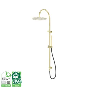 Zen SS316L Twin Shower With Outdoor Shower Hose Brushed Gold by NERO, a Shower Heads & Mixers for sale on Style Sourcebook