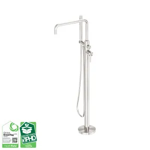 Zen SS316L Freestanding Bath Mixer Brushed Nickel by NERO, a Bathroom Taps & Mixers for sale on Style Sourcebook