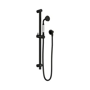 York Shower Rail With White Porcelain Hand Shower Matte Black by NERO, a Shower Heads & Mixers for sale on Style Sourcebook