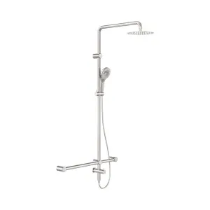Mecca Care 32mm T Bar Grab Rail 1100x750mm Twin Shower Set Brushed Nickel by NERO, a Shower Heads & Mixers for sale on Style Sourcebook