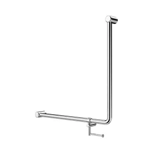 Mecca Care 32mm 90 Degree NZ4121 Accessible Toilet Grab Rail 750X750mm With Toilet Roll Holder Chrome by NERO, a Accessible for sale on Style Sourcebook