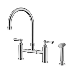 York Bridge Kitchen Set With Hand Spray Chrome by NERO, a Kitchen Taps & Mixers for sale on Style Sourcebook