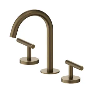 Mecca Lever Basin Set Arc Spout Tumbled Antique Brass by NERO, a Bathroom Taps & Mixers for sale on Style Sourcebook