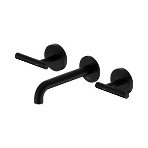 Mecca Lever Wall Basin/Bath Set 160mm Spout Matte Black by NERO, a Bathroom Taps & Mixers for sale on Style Sourcebook