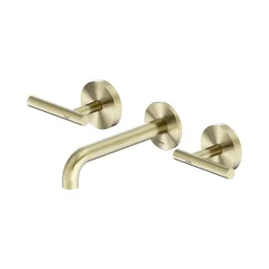Mecca Lever Wall Basin/Bath Set 160mm Spout Brushed Gold by NERO, a Bathroom Taps & Mixers for sale on Style Sourcebook