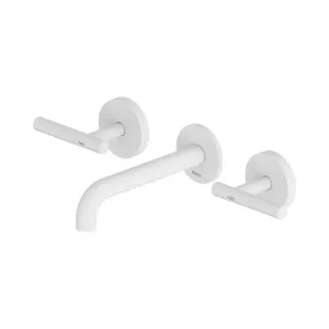 Mecca Lever Wall Basin/Bath Set 160mm Spout Matte White by NERO, a Bathroom Taps & Mixers for sale on Style Sourcebook