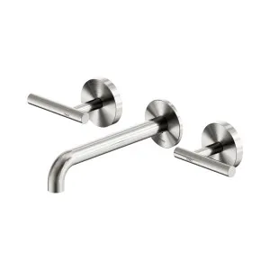 Mecca Lever Wall Basin/Bath Set 185mm Spout Brushed Nickel by NERO, a Bathroom Taps & Mixers for sale on Style Sourcebook