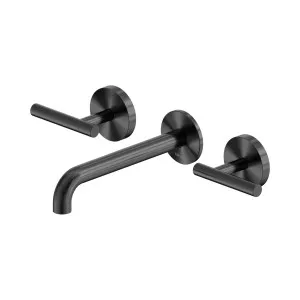 Mecca Lever Wall Basin/Bath Set 185mm Spout Gun Metal by NERO, a Bathroom Taps & Mixers for sale on Style Sourcebook