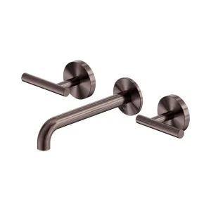 Mecca Lever Wall Basin/Bath Set 185mm Spout Brushed Bronze by NERO, a Bathroom Taps & Mixers for sale on Style Sourcebook