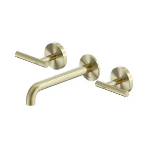 Mecca Lever Wall Basin/Bath Set 185mm Spout Brushed Gold by NERO, a Bathroom Taps & Mixers for sale on Style Sourcebook