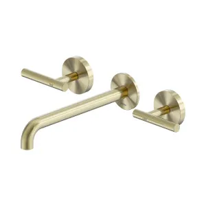 Mecca Lever Wall Basin/Bath Set 220mm Spout Brushed Gold by NERO, a Bathroom Taps & Mixers for sale on Style Sourcebook