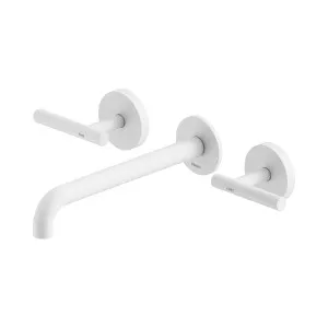 Mecca Lever Wall Basin/Bath Set 220mm Spout Matte White by NERO, a Bathroom Taps & Mixers for sale on Style Sourcebook