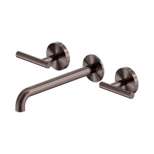 Mecca Lever Wall Basin/Bath Set 220mm Spout Brushed Bronze by NERO, a Bathroom Taps & Mixers for sale on Style Sourcebook