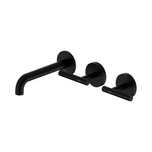 Mecca Lever Wall Basin/Bath Set 160mm Offset Spout Matte Black by NERO, a Bathroom Taps & Mixers for sale on Style Sourcebook