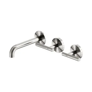Mecca Lever Wall Basin/Bath Set 160mm Offset Spout Brushed Nickel by NERO, a Bathroom Taps & Mixers for sale on Style Sourcebook