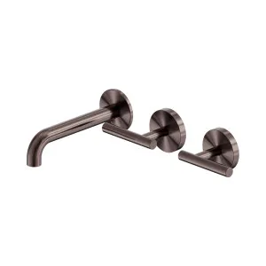 Mecca Lever Wall Basin/Bath Set 160mm Offset Spout Brushed Bronze by NERO, a Bathroom Taps & Mixers for sale on Style Sourcebook