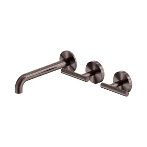 Mecca Lever Wall Basin/Bath Set 185mm Offset Spout Brushed Bronze by NERO, a Bathroom Taps & Mixers for sale on Style Sourcebook