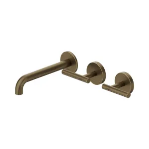 Mecca Lever Wall Basin/Bath Set 185mm Offset Spout Tumbled Antique Brass by NERO, a Bathroom Taps & Mixers for sale on Style Sourcebook
