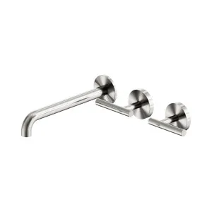 Mecca Lever Wall Basin/Bath Set 220mm Offset Spout Brushed Nickel by NERO, a Bathroom Taps & Mixers for sale on Style Sourcebook