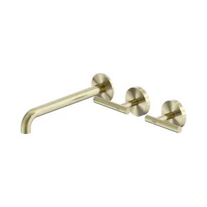Mecca Lever Wall Basin/Bath Set 220mm Offset Spout Brushed Gold by NERO, a Bathroom Taps & Mixers for sale on Style Sourcebook