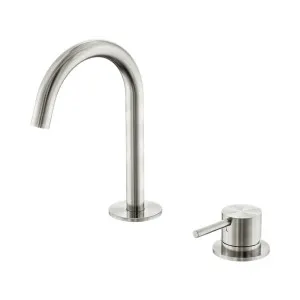 Mecca Hob Basin Mixer Set Arc Spout Brushed Nickel by NERO, a Bathroom Taps & Mixers for sale on Style Sourcebook