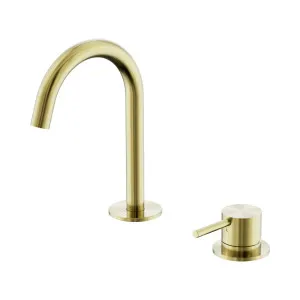 Mecca Hob Basin Mixer Set Arc Spout Brushed Gold by NERO, a Bathroom Taps & Mixers for sale on Style Sourcebook
