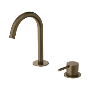 Mecca Hob Basin Mixer Set Arc Spout Tumbled Antique Brass by NERO, a Bathroom Taps & Mixers for sale on Style Sourcebook