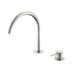 Mecca Hob Bath/Kitchen Mixer Set Arc Spout Brushed Nickel by NERO, a Kitchen Taps & Mixers for sale on Style Sourcebook
